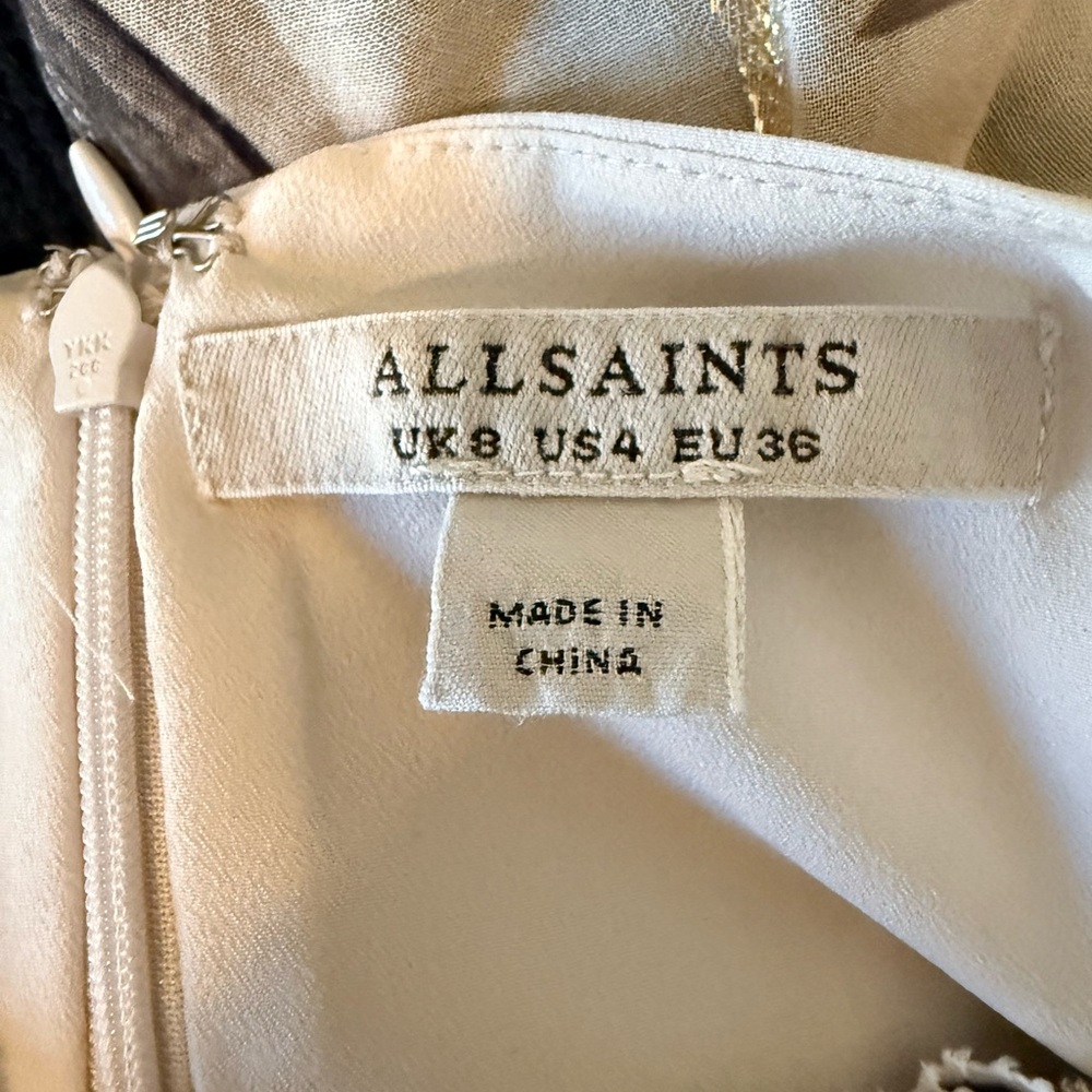 AllSaints Caylan Iris Mini Dress. Size 4 - Picture 5 of 6